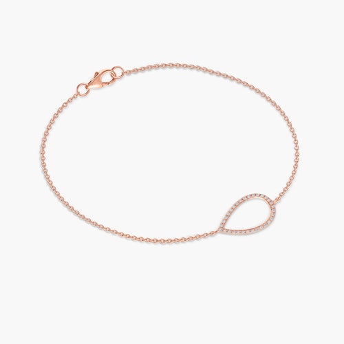 Bransoletka łezka Savicki: różowe złoto, diamenty